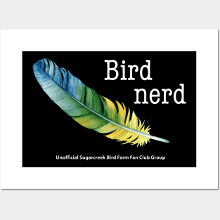 blue green feather bird nerd Posters and Art